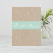  Mint Burlap Bridal Shower Kaart (Staand voorkant)