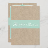  Mint Burlap Bridal Shower Kaart (Voorkant / Achterkant)