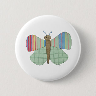 Mint Butterfly Button