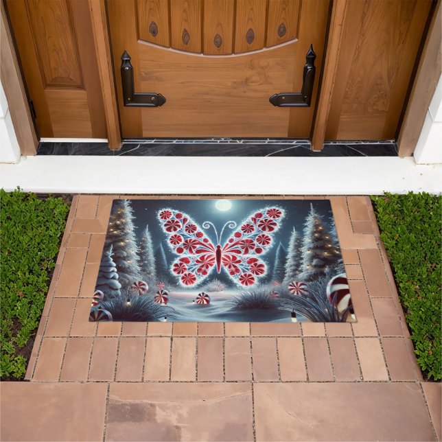Mint Butterfly Doormat Deurmat (Buiten)