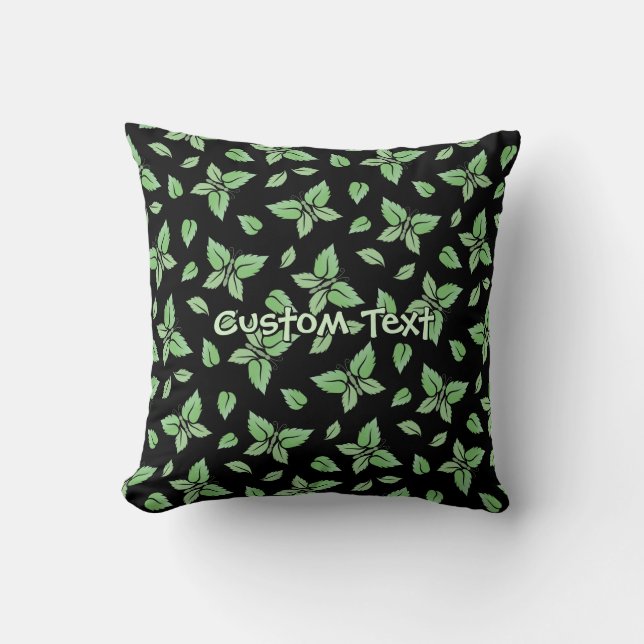 Mint Butterfly Patroon Kussen (Voorkant)