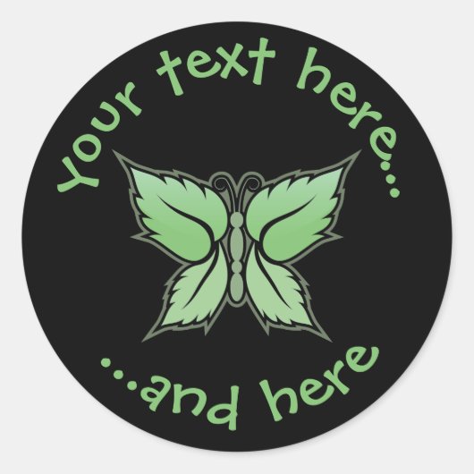 Mint Butterfly Ronde Sticker (Voorkant)