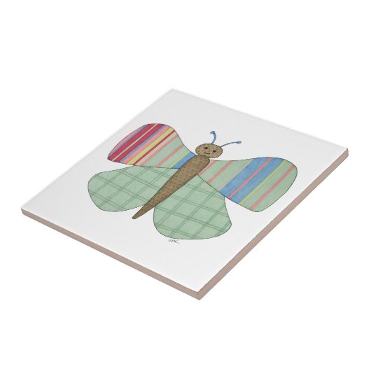 Mint Butterfly Tile Tegeltje (Zijkant)