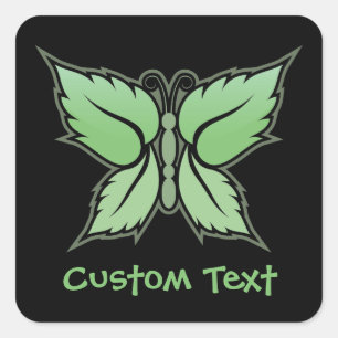 Mint Butterfly Vierkante Sticker
