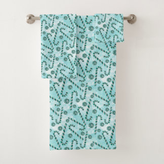 Mint Candy Cane Christmas Mint Candy Cane Kerstmis Bad Handdoek