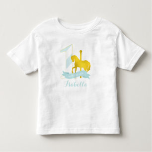 Mint Carrousel Paard Verjaardag Meisje Kinder Shirts