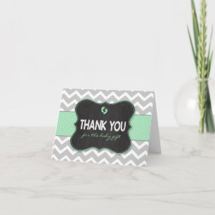 Mint Chalkboard baby shower cadeau bedankt notitie