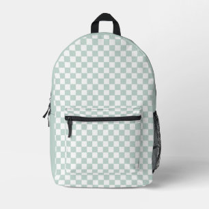 Mint Checker Retro Bedrukte Rugzak