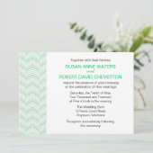 Mint Chevron Custom Wedding Invitations Kaart (Staand voorkant)