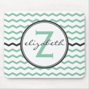 Mint Chevron Monogram Muismat