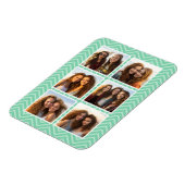 Mint Chevron Pattern met Trendy 6 Photo Collage Magneet (Linkerzijde)