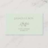Mint | Chic Minimalist Floral Visitekaartje (Voorkant)