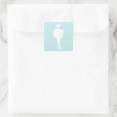 Mint Chic Mode Lady Square Sticker (Tas)