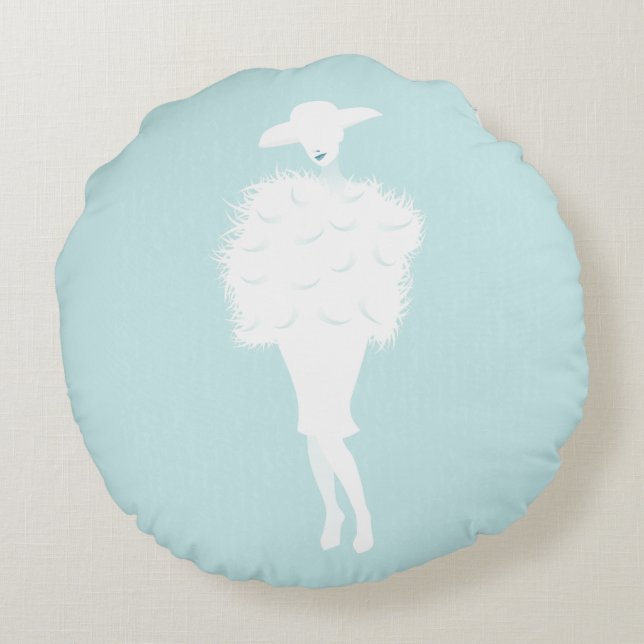 Mint Chic Rond Kussen (Achterkant)