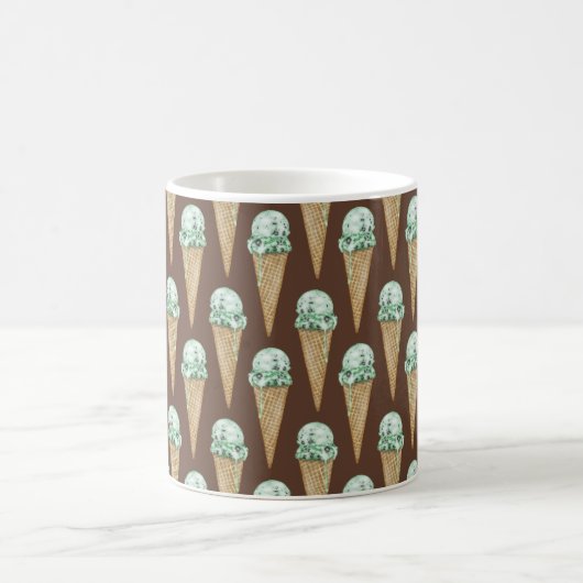 Mint Chip Cones - Chocolate Brown Coffee Mok (Center)