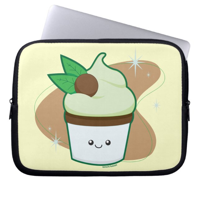 Mint Chip Cupcake Laptop Sleeve (Voorkant)