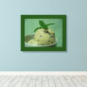 Mint Chocolade Chip Ijs Bevroren Dessert Canvas Afdruk (Insitu (Houten vloer))