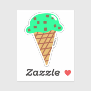 Mint chocolade chip ijs kegel sticker