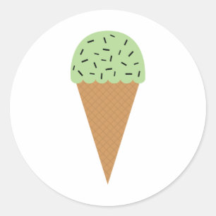 Mint Chocolade Chip Ijsje Kegel Ronde Sticker