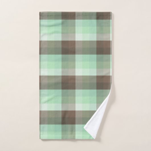 Mint Chocolade Chip Kleur Blok Plaid Strepen Bad Handdoek (Handdoek)