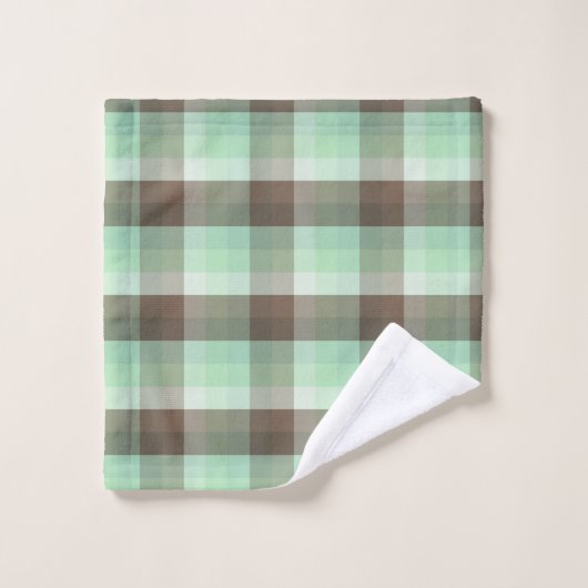 Mint Chocolade Chip Kleur Blok Plaid Strepen Bad Handdoek (Wasdoekje)