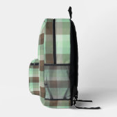 Mint Chocolade Chip Kleur Blok Plaid Strepen Bedrukte Rugzak (Rechts)
