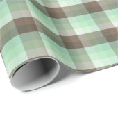 Mint Chocolade Chip Kleur Blok Plaid Strepen Cadeaupapier (Rol Hoek)