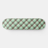 Mint Chocolade Chip Kleur Blok Plaid Strepen Skateboard (Horizontaal)