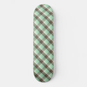 Mint Chocolade Chip Kleur Blok Plaid Strepen Skateboard (Voorkant)