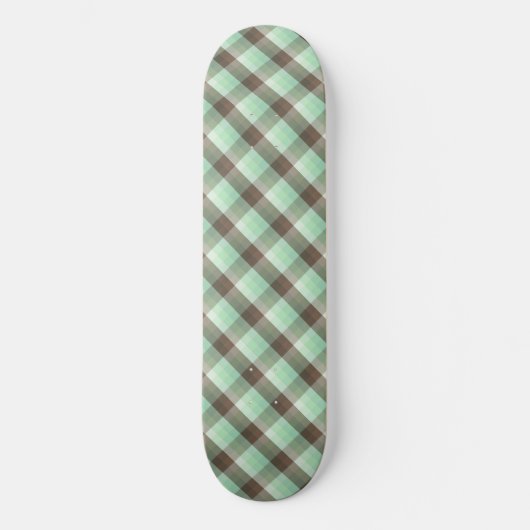 Mint Chocolade Chip Kleur Blok Plaid Strepen Skateboard (Voorkant)