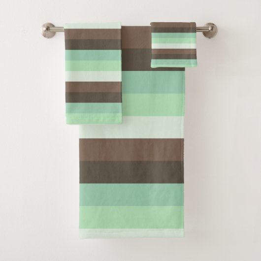 Mint Chocolade Chip Kleur Blok Strepen Bad Handdoek (Insitu)