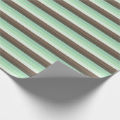 Mint Chocolade Chip Kleur Blok Strepen Cadeaupapier (Hoek)