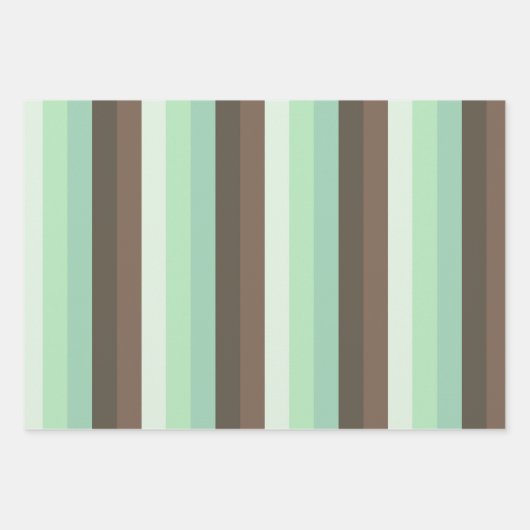 Mint Chocolade Chip Kleur Blok Strepen Inpakpapier Vel (Voorkant 2)
