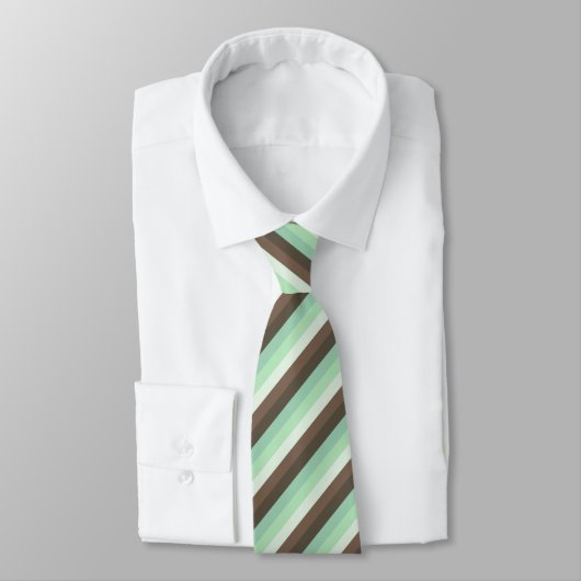 Mint Chocolade Chip Kleur Blok Strepen Stropdas (Gebonden)