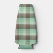 Mint Chocolade Chip Kleurblok Plaid Strepen Flesjeskoeler (Voorkant)