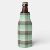 Mint Chocolade Chip Kleurblok Plaid Strepen Flesjeskoeler (Fles Voorkant)