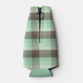 Mint Chocolade Chip Kleurblok Plaid Strepen Flesjeskoeler (Achterkant)