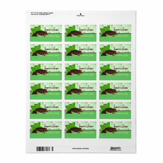 Mint Chocolade Chip Labels (Full Sheet)