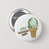 Mint Chocolate Chip met tekst Ronde Button 5,7 Cm (Voorkant /achterkant)