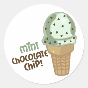 Mint Chocolate Chip met tekst Ronde Sticker
