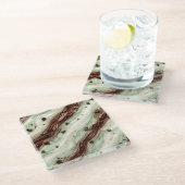 Mint Chocolate Chip Milkshake Marble Design Glazen Onderzetter (Schuin)