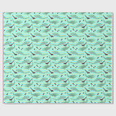 Mint Chocolate Chip Zebra Sharks Cadeaupapier (Vlak)