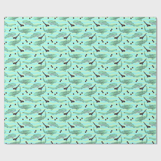 Mint Chocolate Chip Zebra Sharks Cadeaupapier (Vlak)