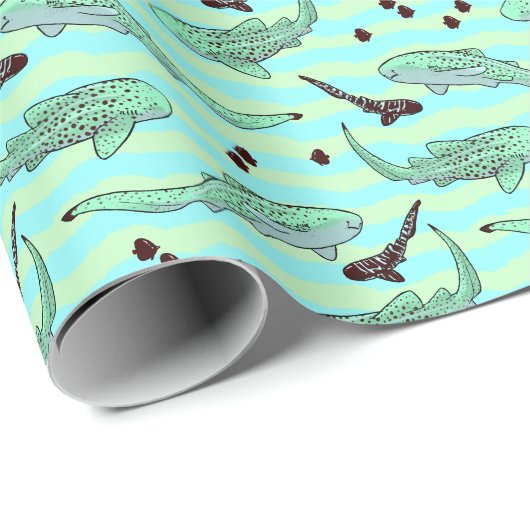 Mint Chocolate Chip Zebra Sharks Cadeaupapier (Rol Hoek)