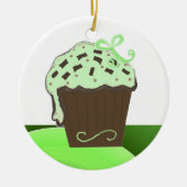 Mint Chocolate Cupcake Keramisch Ornament (Voorkant)