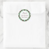 Mint Chocolate Gingham Keuken Cadeau Labels Sticke (Tas)