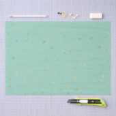 Mint Christmas Gold Snowflakes Tissuepapier (Craft)