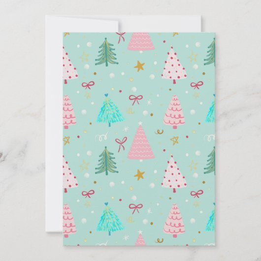 Mint Christmas Tree Invitation (Devant)