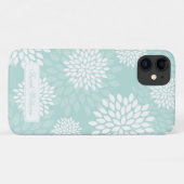 Mint Chrysanthemums Floral Pattern Case-Mate iPhone Case (Achterkant (horizontaal))
