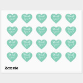 Mint coeur forme mariage faveur merci stickers (Feuille)